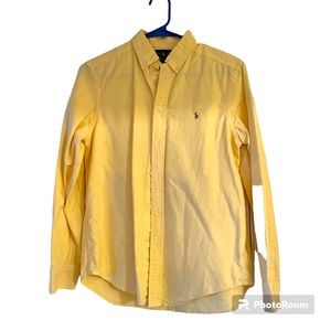 Yellow Ralph Lauren Dress up shirt. Business Casual. Kids Large.
